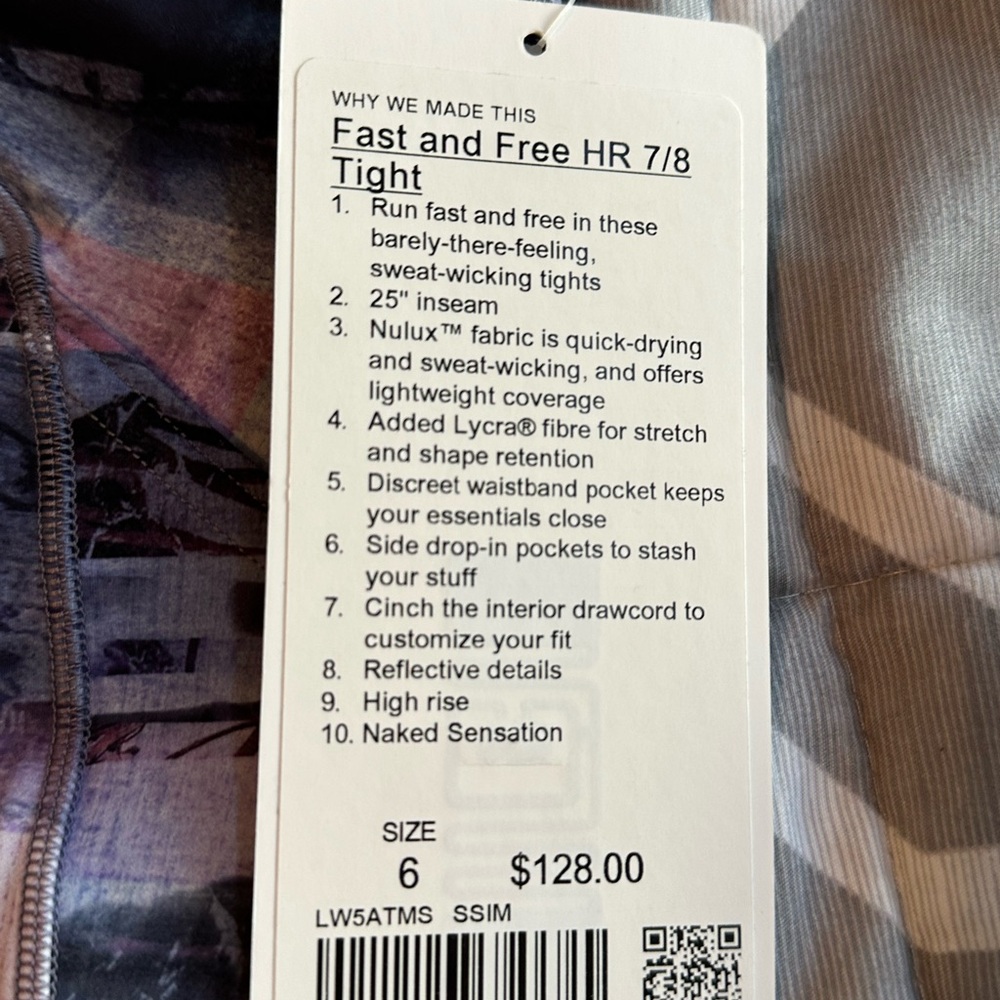 Lululemon Athletica Fast and Free Tights, NWT - Picture 2 of 3